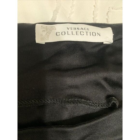 versace collection Authentic Black Green Tank Knee Length Dress US 4 Small IT 40 - Picture 6 of 9
